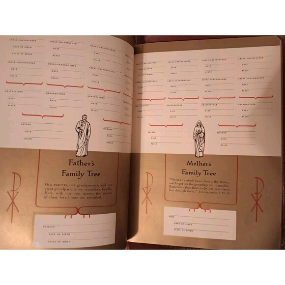 The Holy Bible Illustrated 1955 Catholic Red Christmas Gift w/Bookmark READ PLZ - Picture 5 of 16